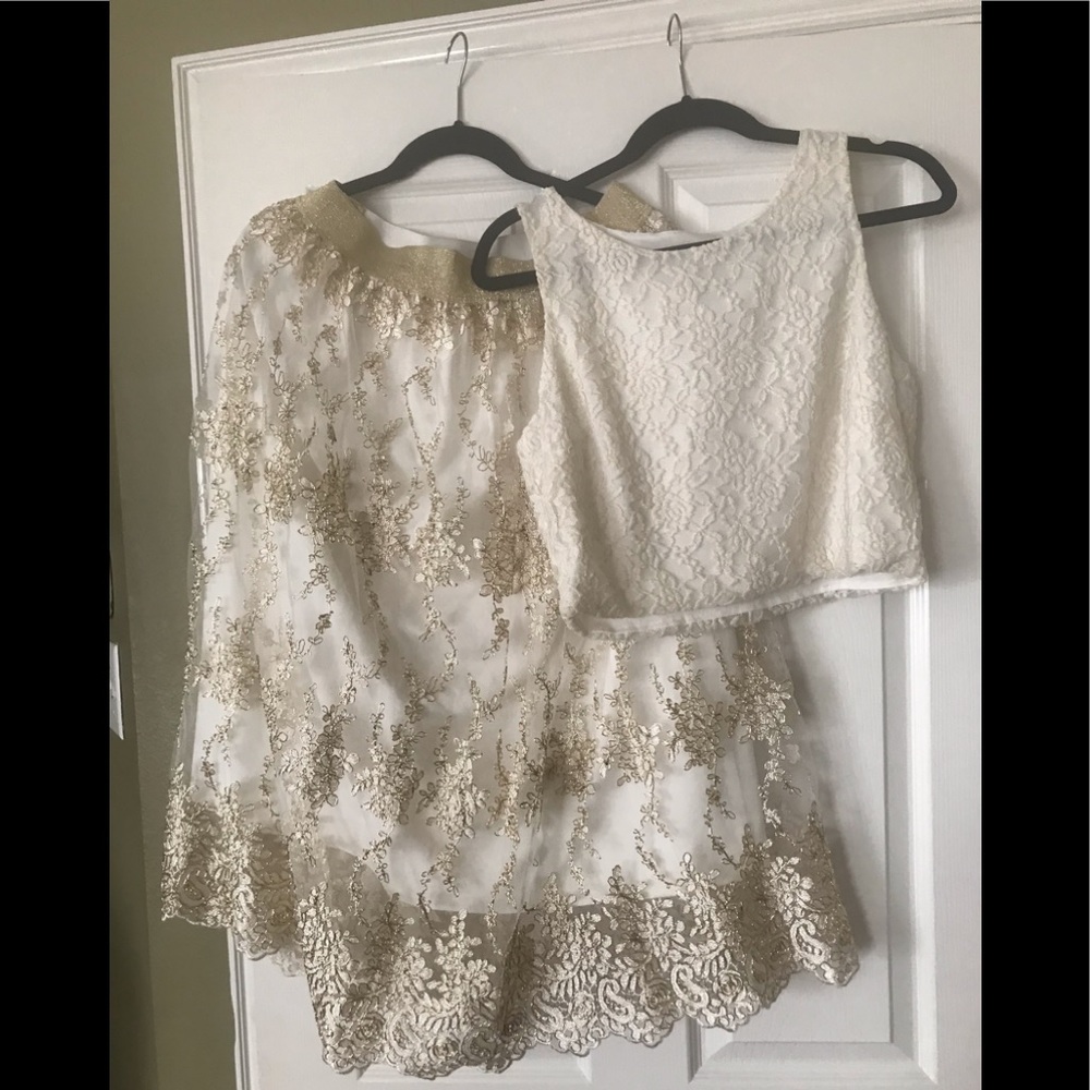 White Metallic Outfit